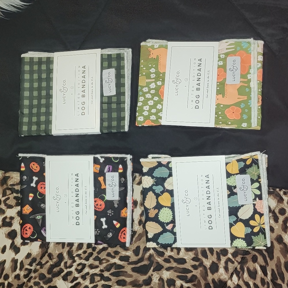 4 NWT Lucy and Co. Size L dog bandanas